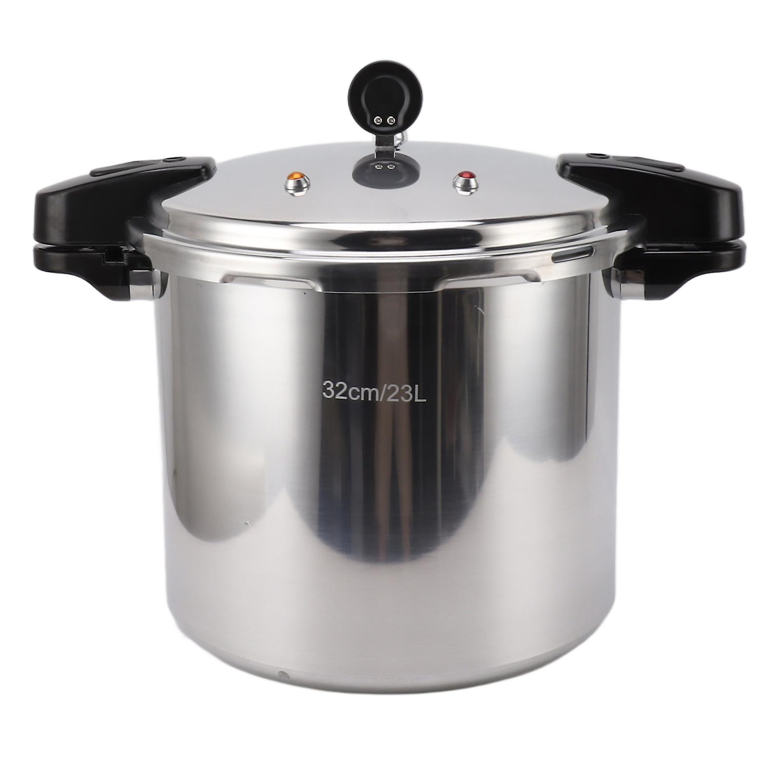 32cm Pressure Cooker Large Capacity Aluminium Alloy Canner with Pressure Gage for Gas Stove Flat Top Stove
