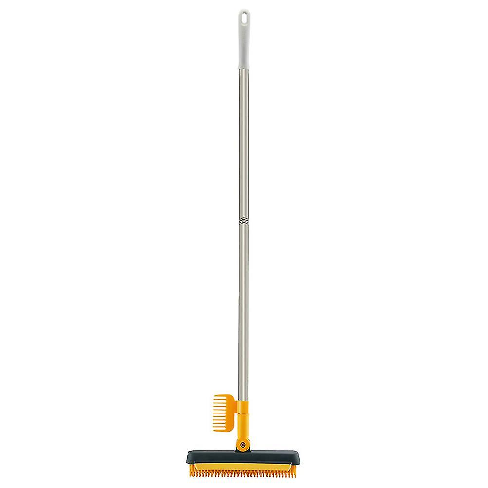 Adjustable Long Handle 2-in-1 Floor Brush for Bathroom and Kitchen Cleaning