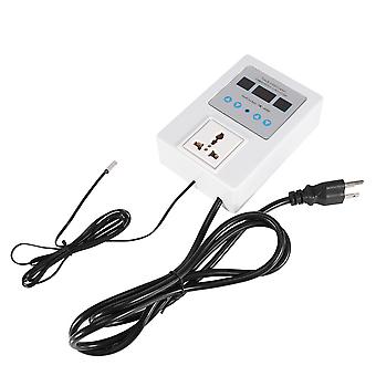 US Plug Digital LED-termostat Temperaturregulator med vattentät sond 9-99 ° C TMC-6060