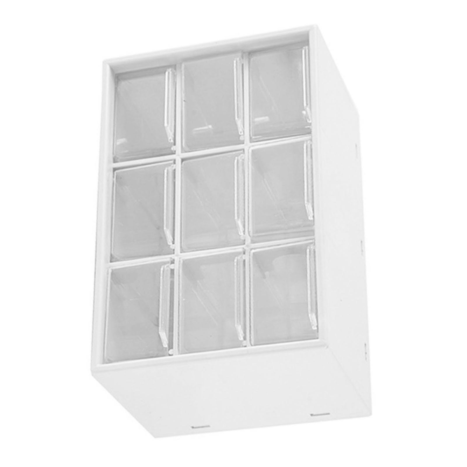 Desktop Organizers Nine Square Grid Drawer Type Desk Organization Box Storage Case Makeup Containers White 