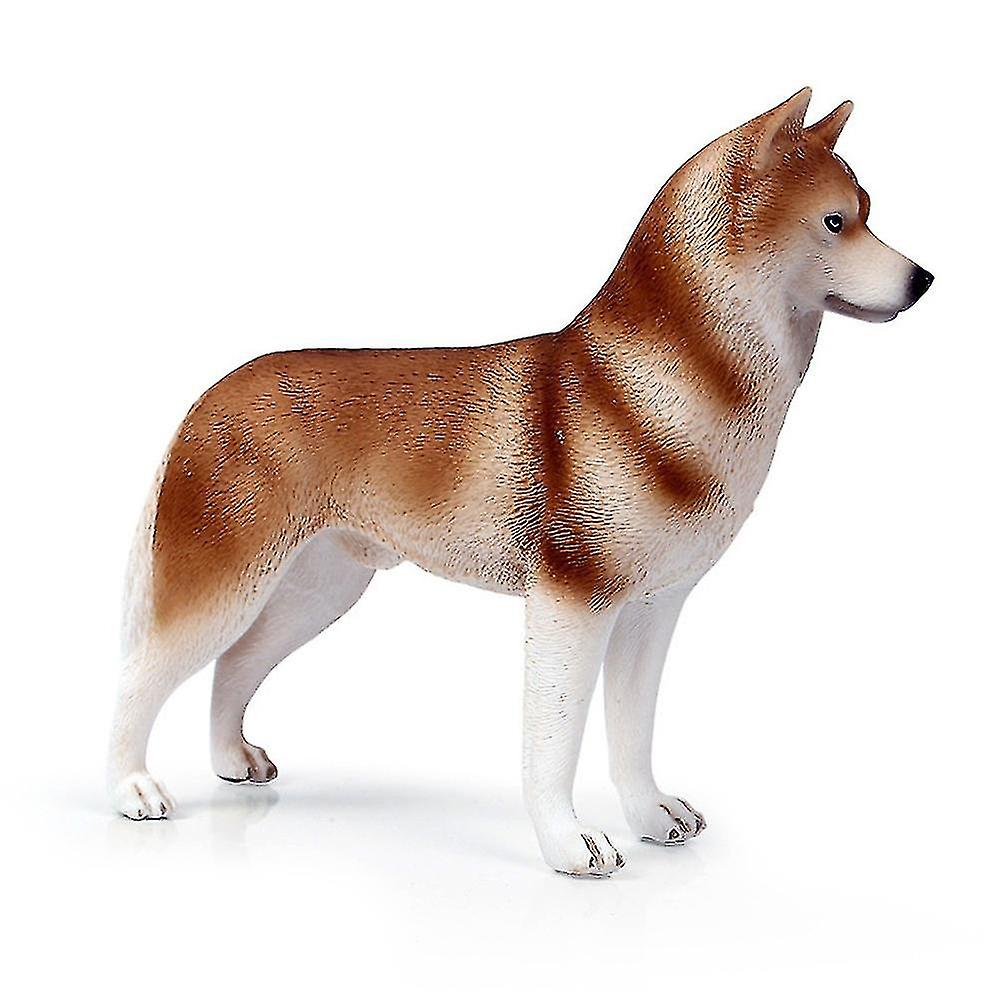 Orange Simulation Husky Dog Plastic Decor Children Toy
