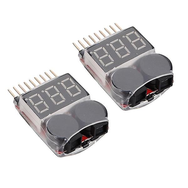 2 x 2 in 1 Lipo Battery Low Voltage Tester 1S-8S Buzzer Alarm