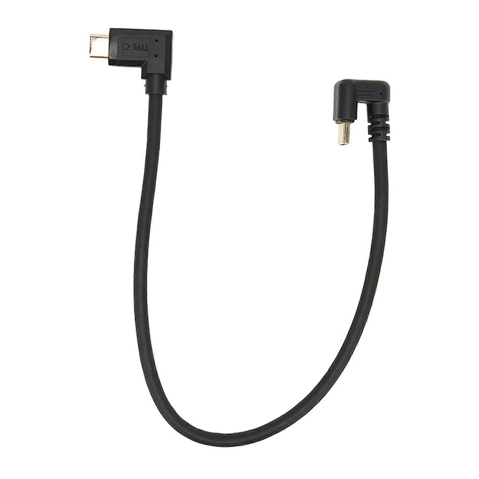 Type C Data Cable Male To Male 10gbps Fast Charging 4k 60hz Elbow Data Extension Cord 11.8in