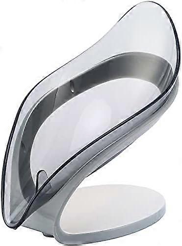 Leaf Shaped Soap Dish, 1 Pcs Soap Dish with Drainage, Grey
