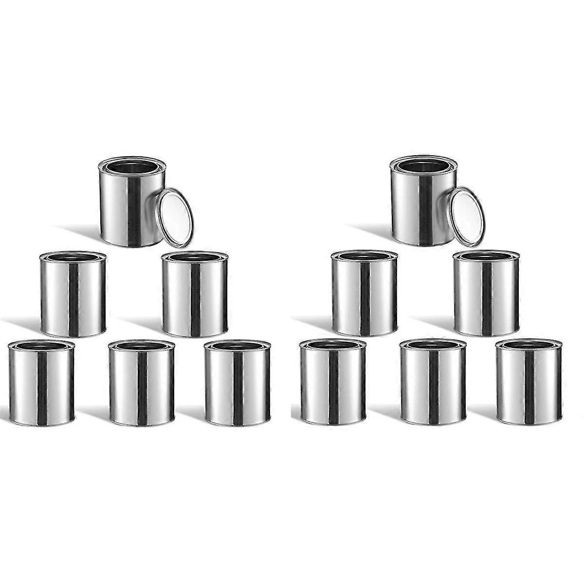 12pcs Metal Paint Cans 0.5l Empty Unlined Paint Cans Metal Paint Pails For Crafts Diy Projects Stor