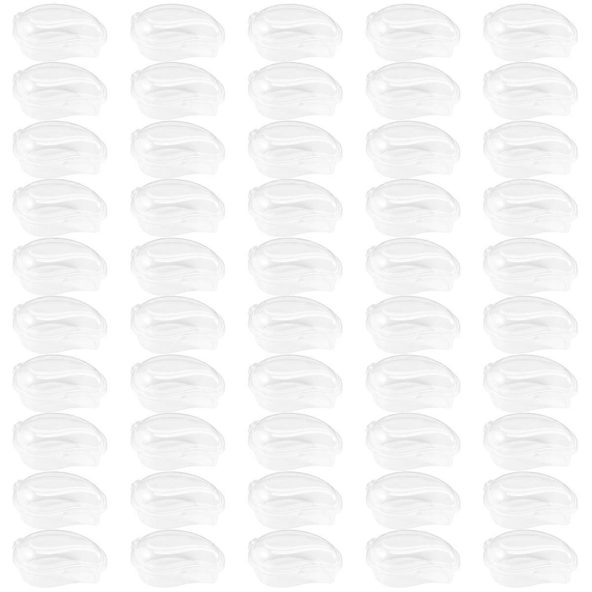 50 Pcs Transparent Cake Boxes Mango Shaped Cupcake Case Fruit Storage Container