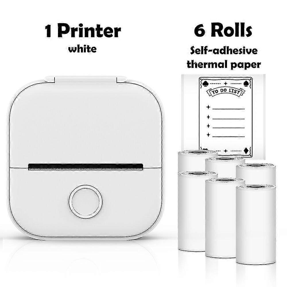 Portable mini wireless thermal pocket printer self-adhesive paper