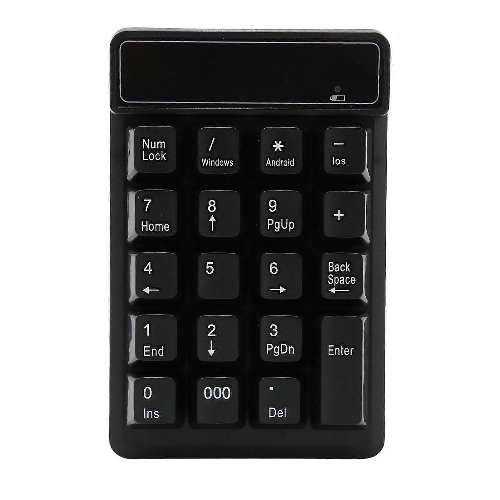 Wireless Number Pad Black 19 U Shaped Keys BT4.0 Battery Powered Compact Numeric Keypad for Gaming Office Computer
