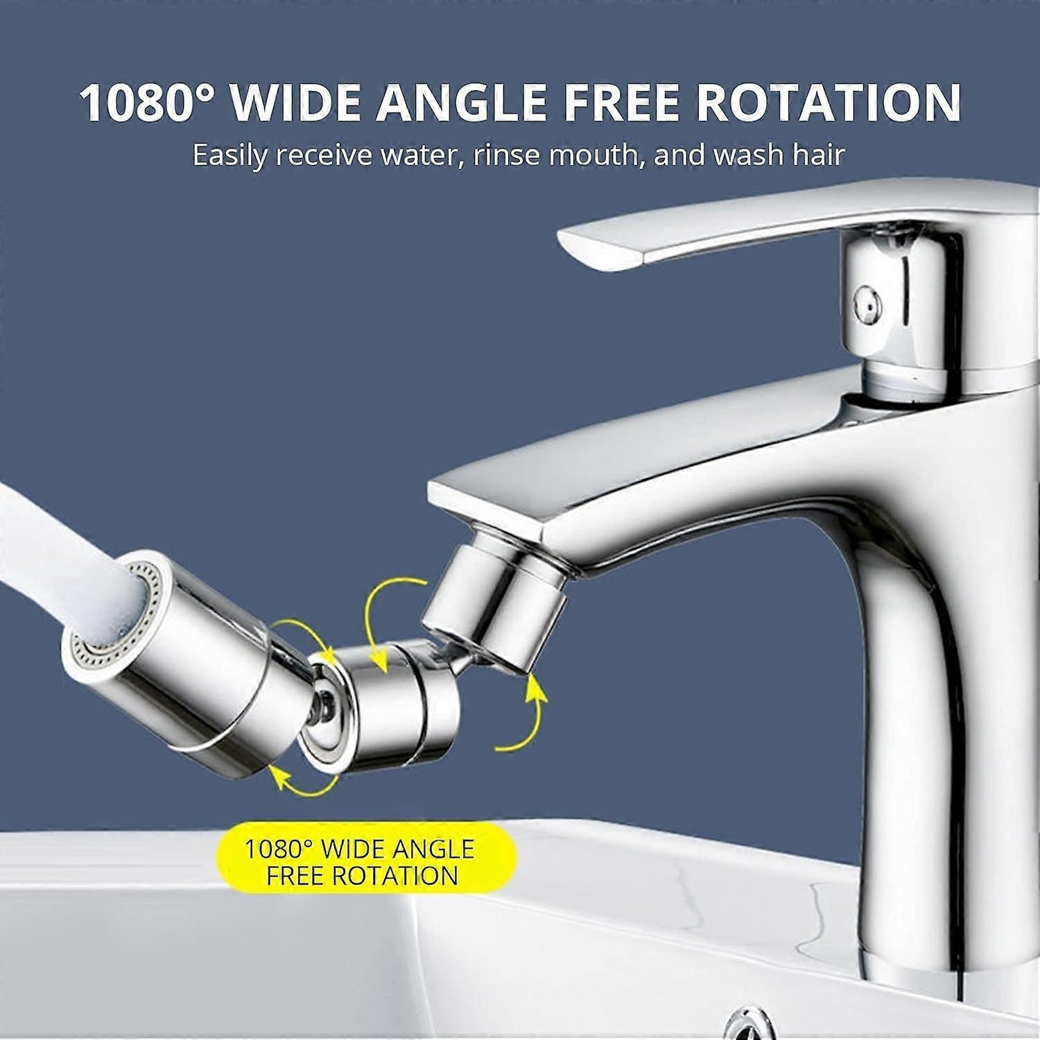 Aerators 1080° Swivel Faucet Aerator 4-Layer Net Joint Double Head Nozzle Filter 2 Modes Adjustable 