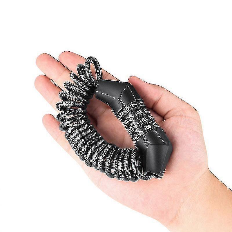 Mini Portable Anti-theft Bicycle Lock 4 Digit Password Bike Lock Helmet Code Padlock Combination Security Cable Lock 1600mm New