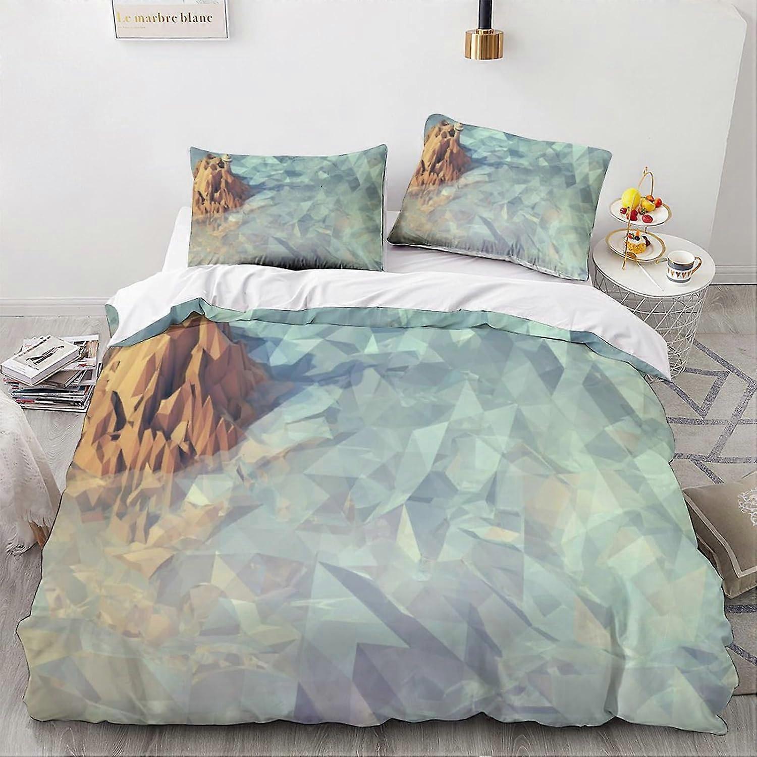 Ett magiskt landskap mikrofiber påslakan, för vuxna och barn Landskap sängkläder tryckt påslakan set D örngott sängkläder 135 * 200 CM