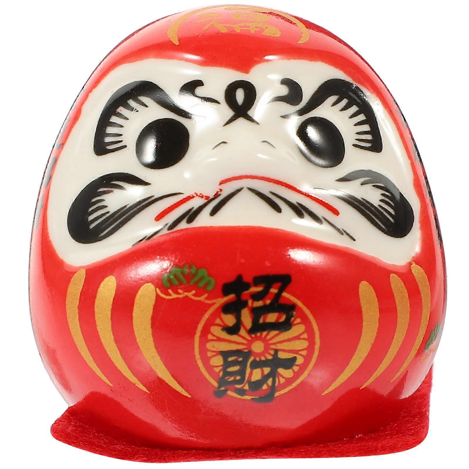 Daruma Figurine Decor Ceramic Japanese Daruma Japanese Darma Statue Wealth Darma Figurine