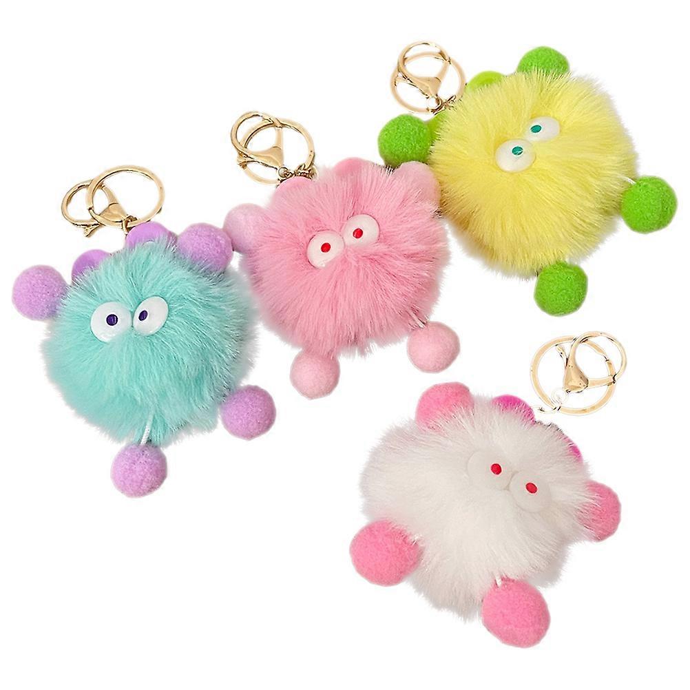 4pcs Porte-clés Furry Cartoon Poupée Porte-clés Poupée Porte-clés Pendentif Poupée Porte-clés Décoration Approvisionnement