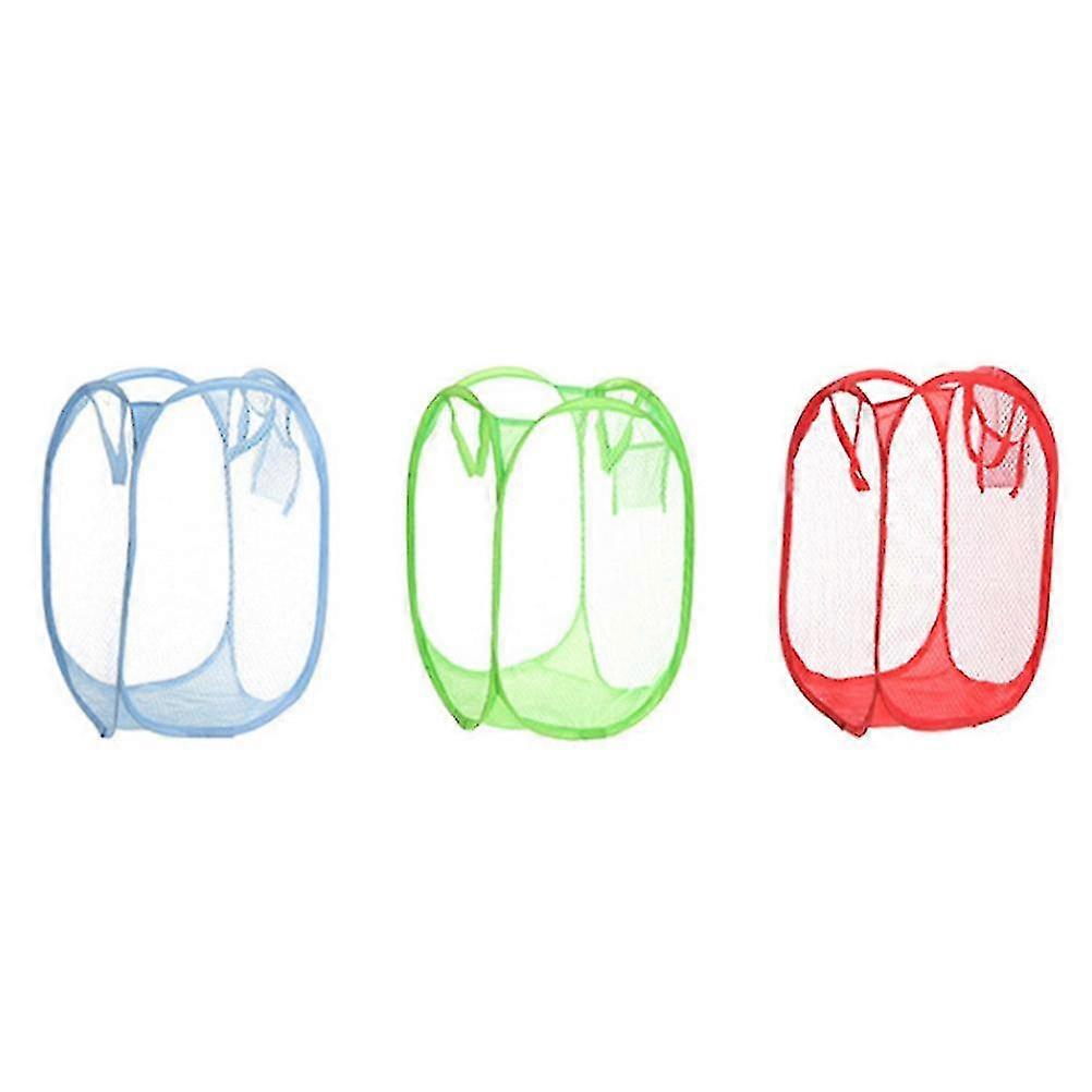 Folding Fine Mesh Dirty Clothes Basket Storage Basket Laundry Basket For Storage Use Random Color