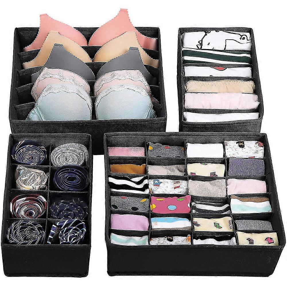 4 Pack(different Sizes) Foldable Drawer Organizers, Sock And Underwear
