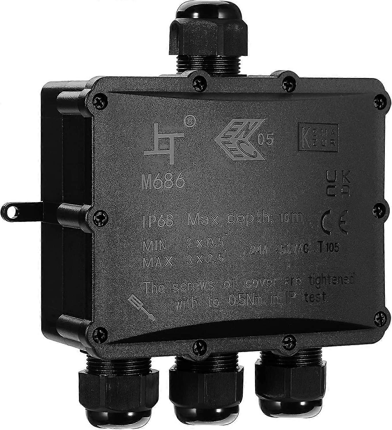 Abzweigdose, Verbindungsdose, Junction Box, Ip68 Wasserdichte Verteilerdose, 4mm-14mm, 4 Wegeabs + Pvc