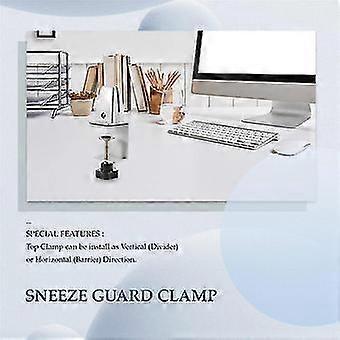 Sneeze Guard Clamp Bracket Desk Partition Clamp Support for 1/8" to 1" Thick Acrylic Panels Adjustable C Shape Clamp