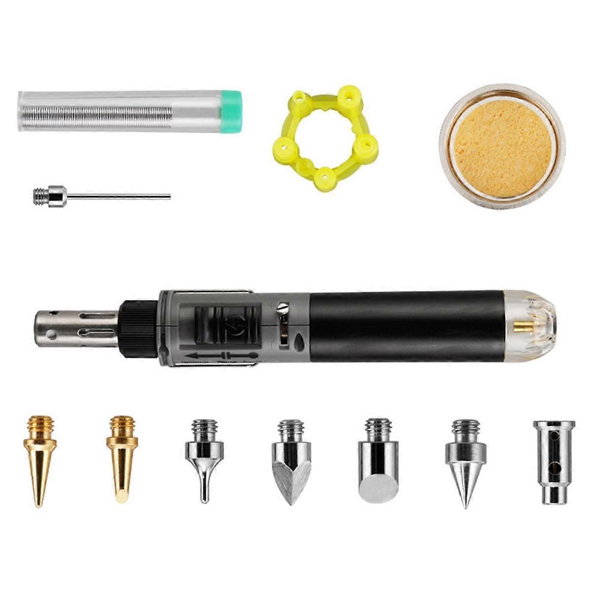 Cordless Gas Soldering Iron Heat Blower Torch Self- Instant Start Adjustable Flame Control Welding