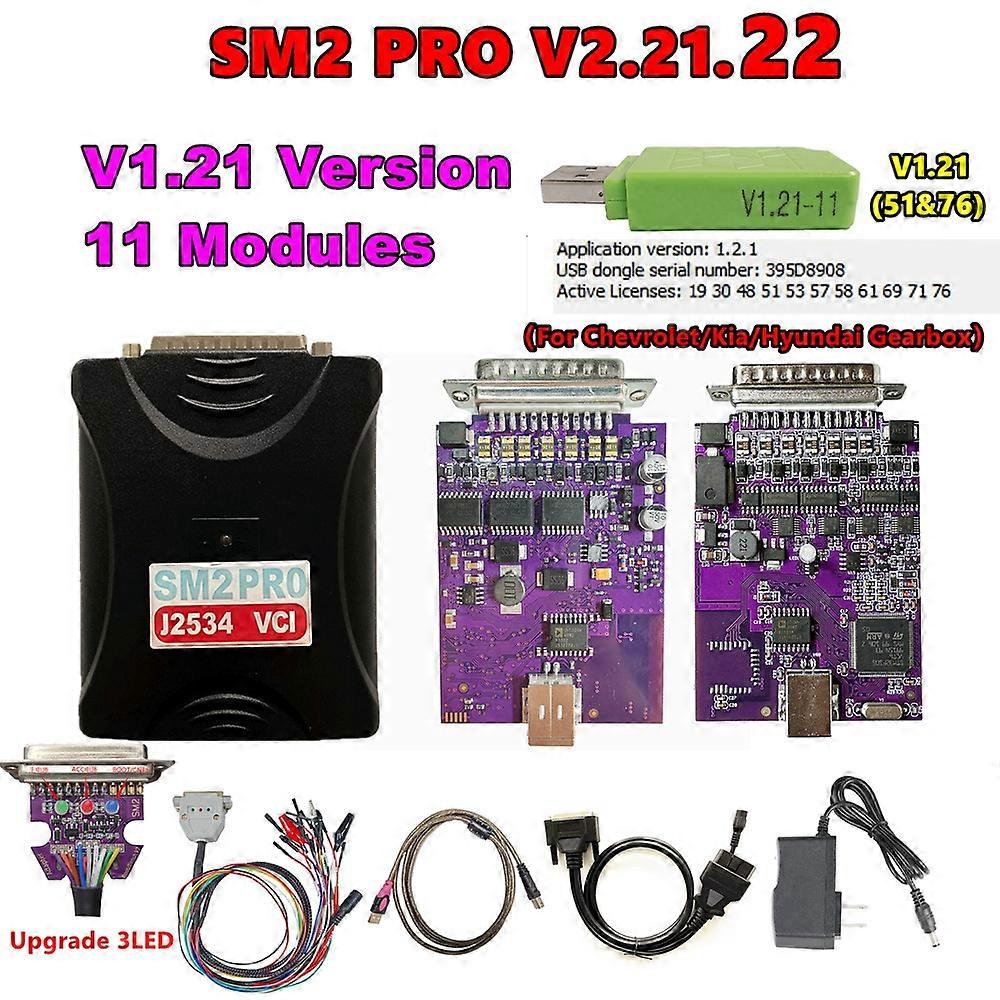 Ny uppdatering Firmware V2.21.22 SM2 PRO J2534 VCI GPT 3LED Uppgradera Dongle 67 I 1 69Moduler ECU Läs- och skriv V1.20 FLASH Boot OBD