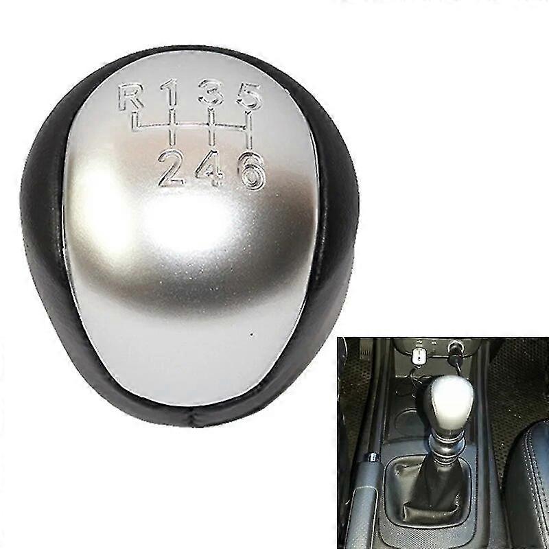 6 Speed Manual Chrome Leather Car Gear Stick Shift Knob Gearbox Shift Knob Boot For Ssangyong Actyon Korando