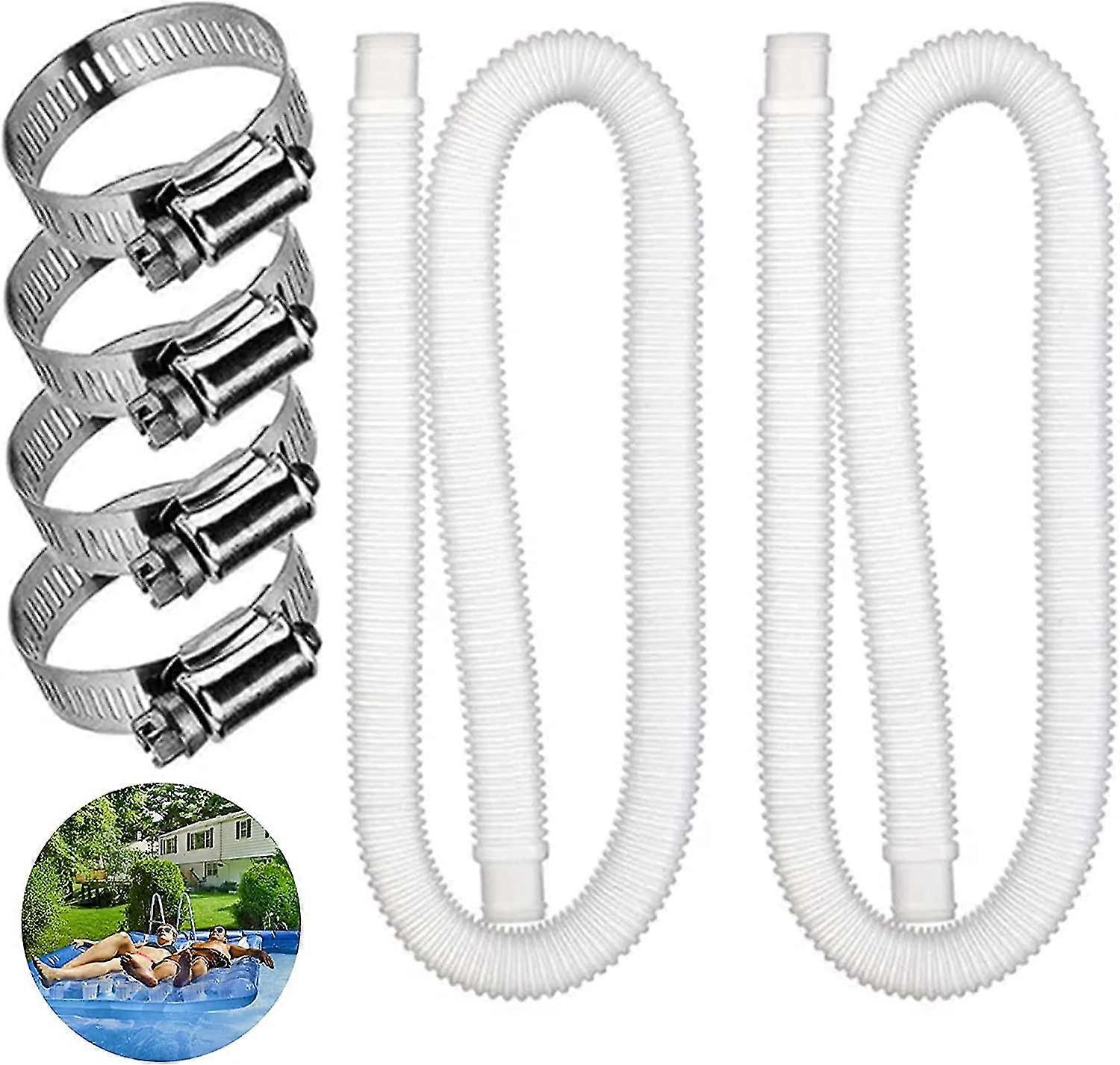 2 Pcs Above Ground Swimming Pool Replacement Hose Swimming Pool Replacement Hose Swimming Pool Hose For Above Ground Pool Swimming Pool Filter Pump Re