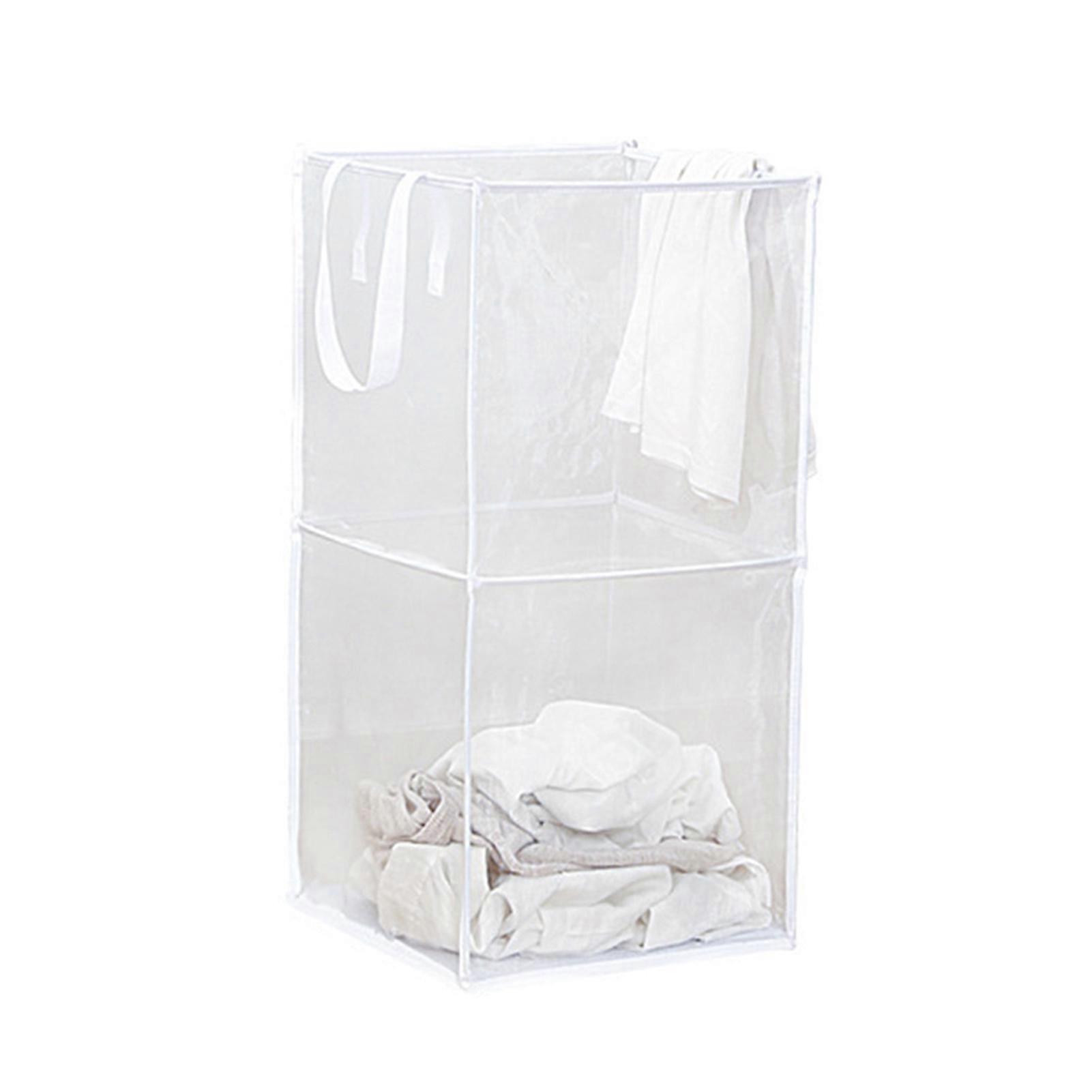 Laundry Basket Easy to Carry Foldable Fine Mesh Portable Bathroom Folding Dirty Clothes Hamper Daily Use KAESI