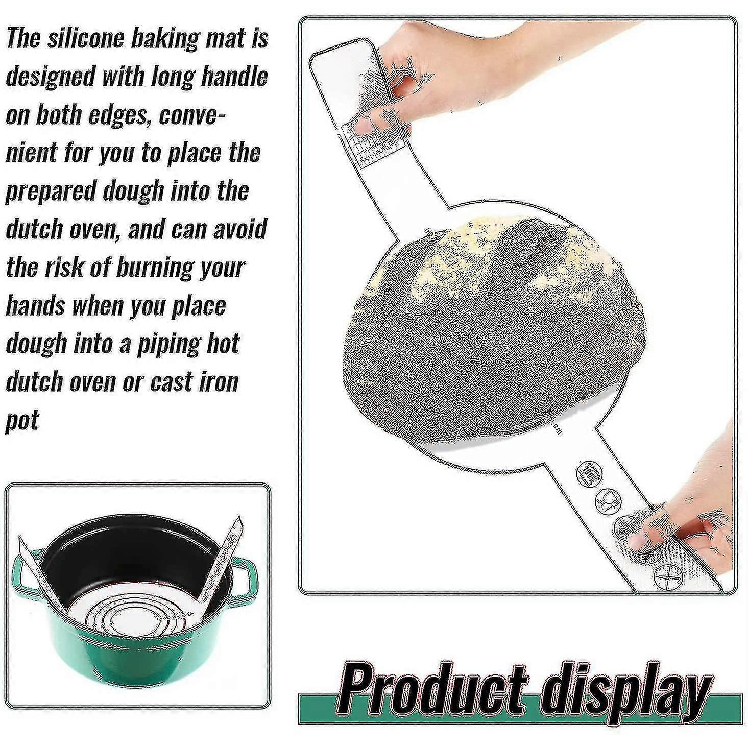 Silicone Baking Mat Compatible Dutch Oven Bread Baking,non-stick Baking Mat