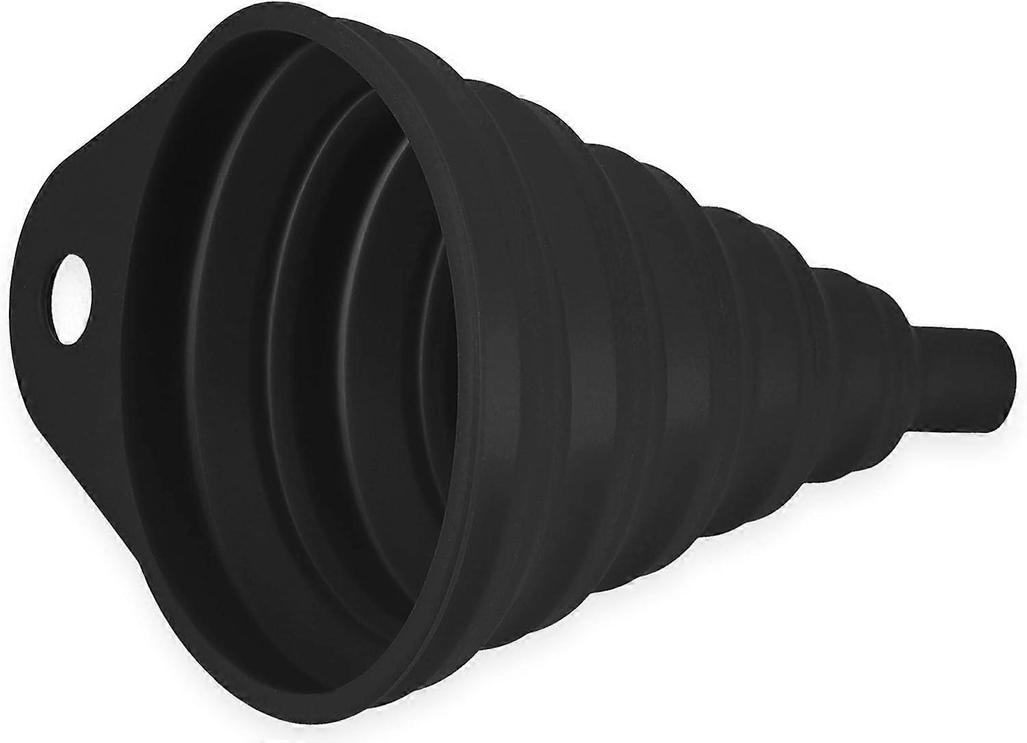 Collapsible silicone funnel (approx. 11*11*1.5cm) black