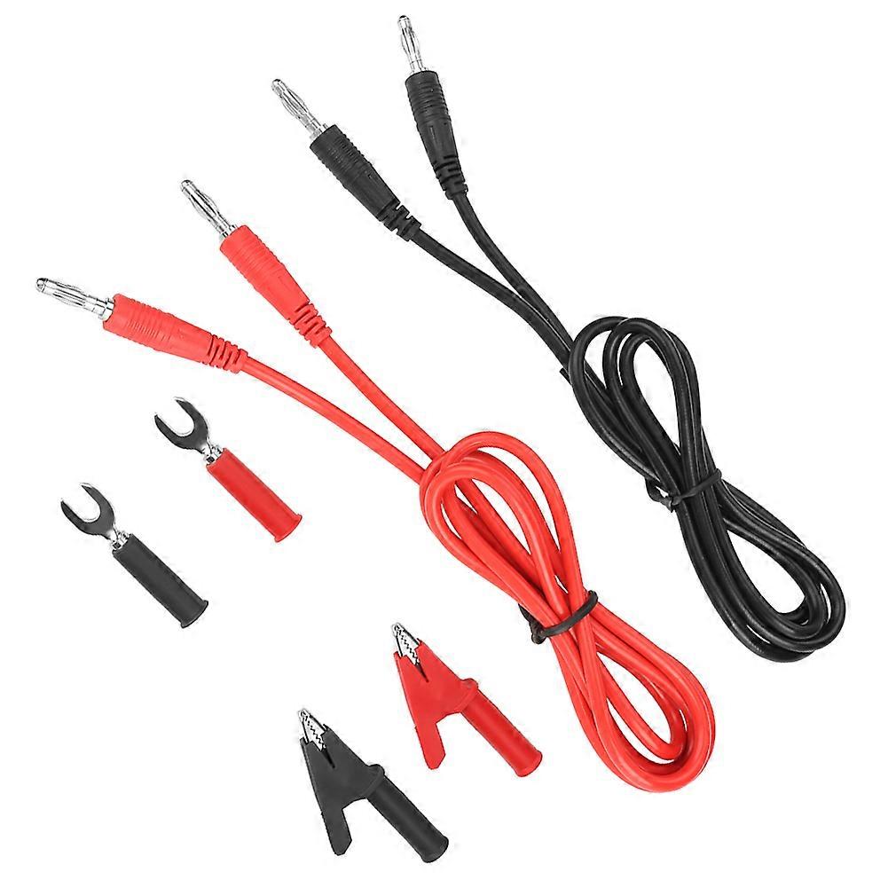 6 in 1 Banana to Banana Plug 6mm Insert Plate Crocodile Clip Test Lead Set Accessories P1041B