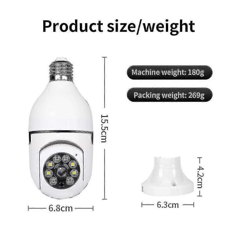 Wireless Security Bulb Camera,1080p Wifi Smart 360 Surveillance Camera