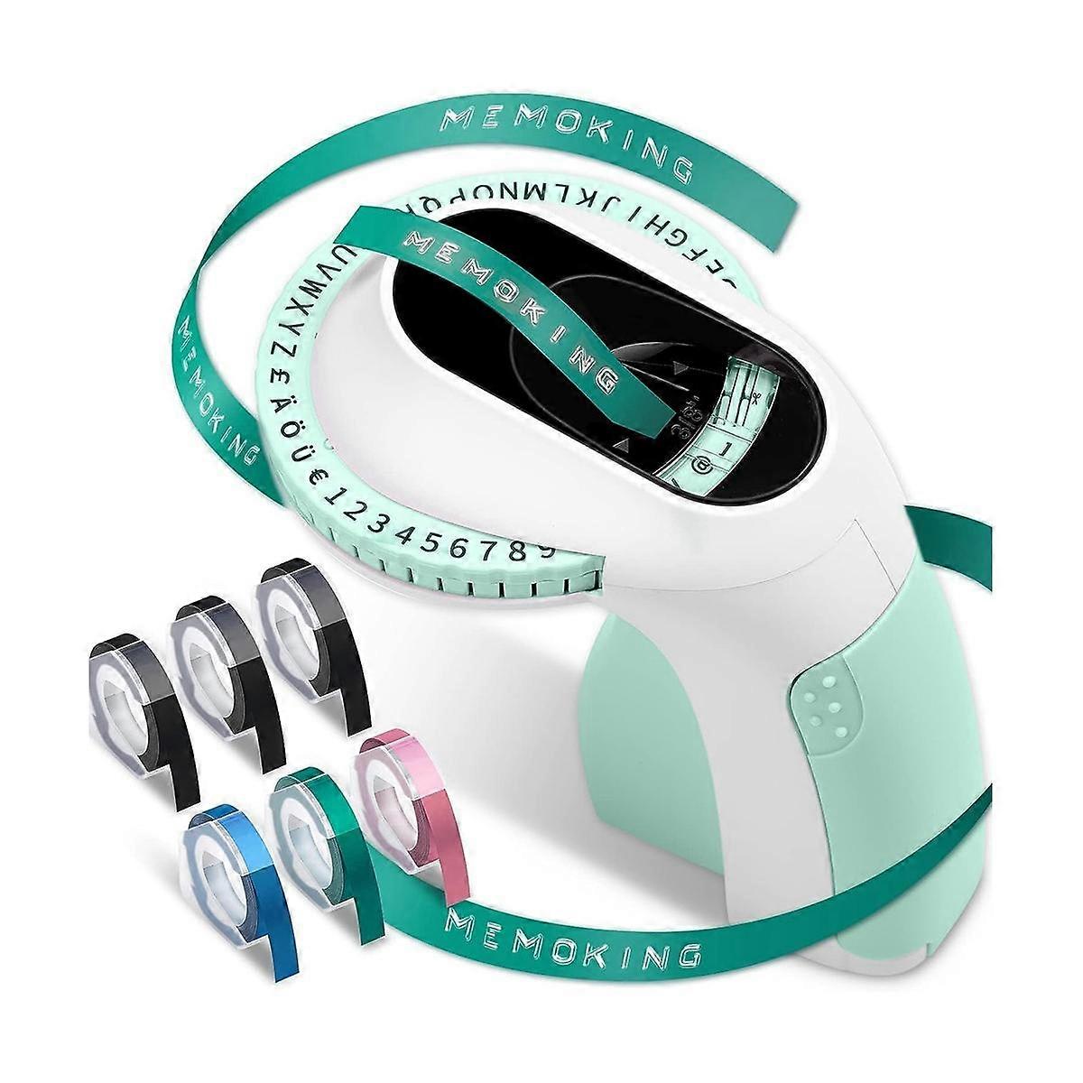 Embossing Label Maker E975 3D Embossing Label Printer Machine with 6 Rolls Emboss Tapes, Handheld E