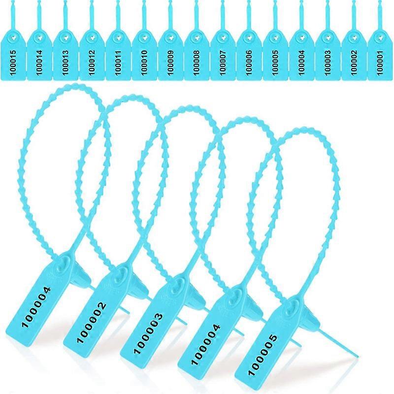 1000 Pcs Plastic Tamper Fire Extinguisher Security Tags Seals Safety Numbered Zip Ties Labels Light Blue
