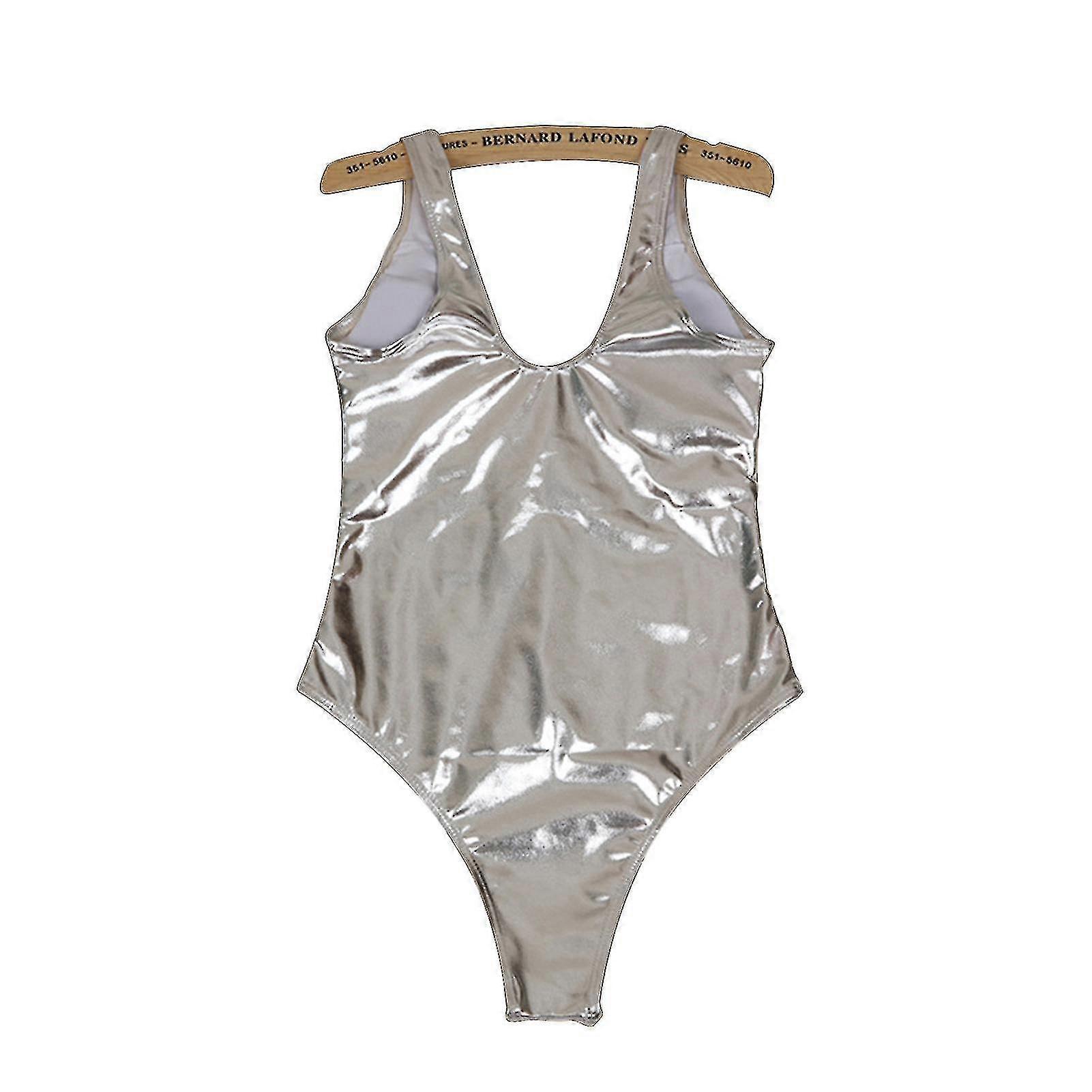 Maillot de bain pour femmes Tissu polyester réfléchissant argent doré adapté à l'été
