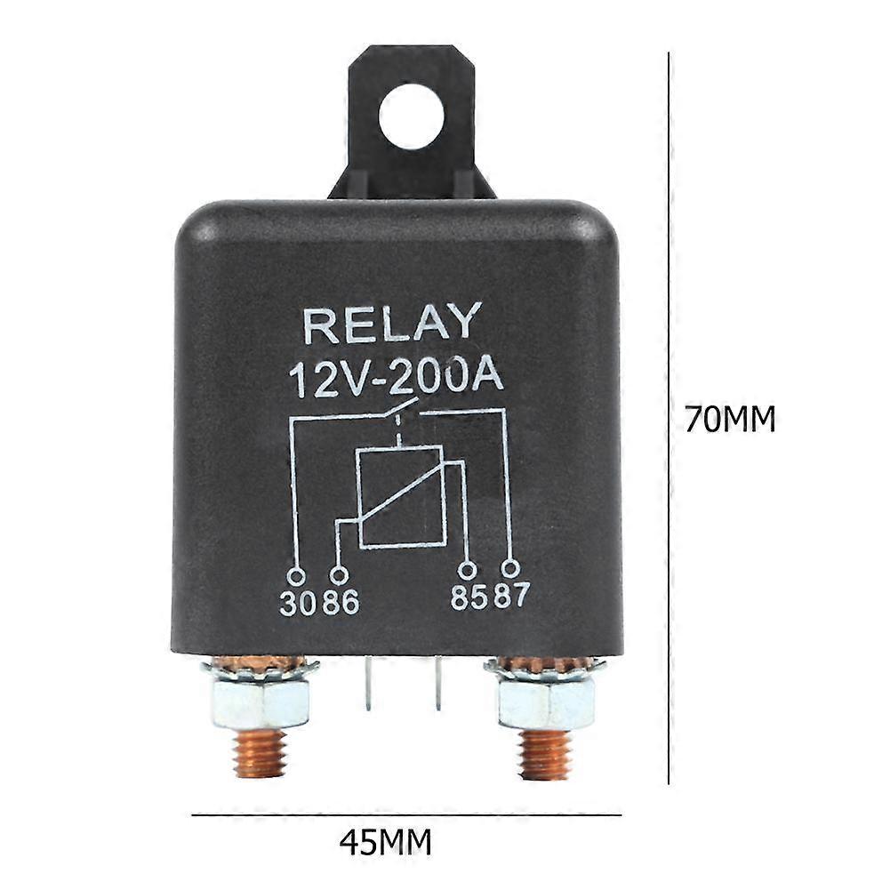 WM686 12V 200A Split Charge/Winch Relay 4 Terminals Car Mower Starter Relay 2.4W Long-term and 4.8W Intermittent Work