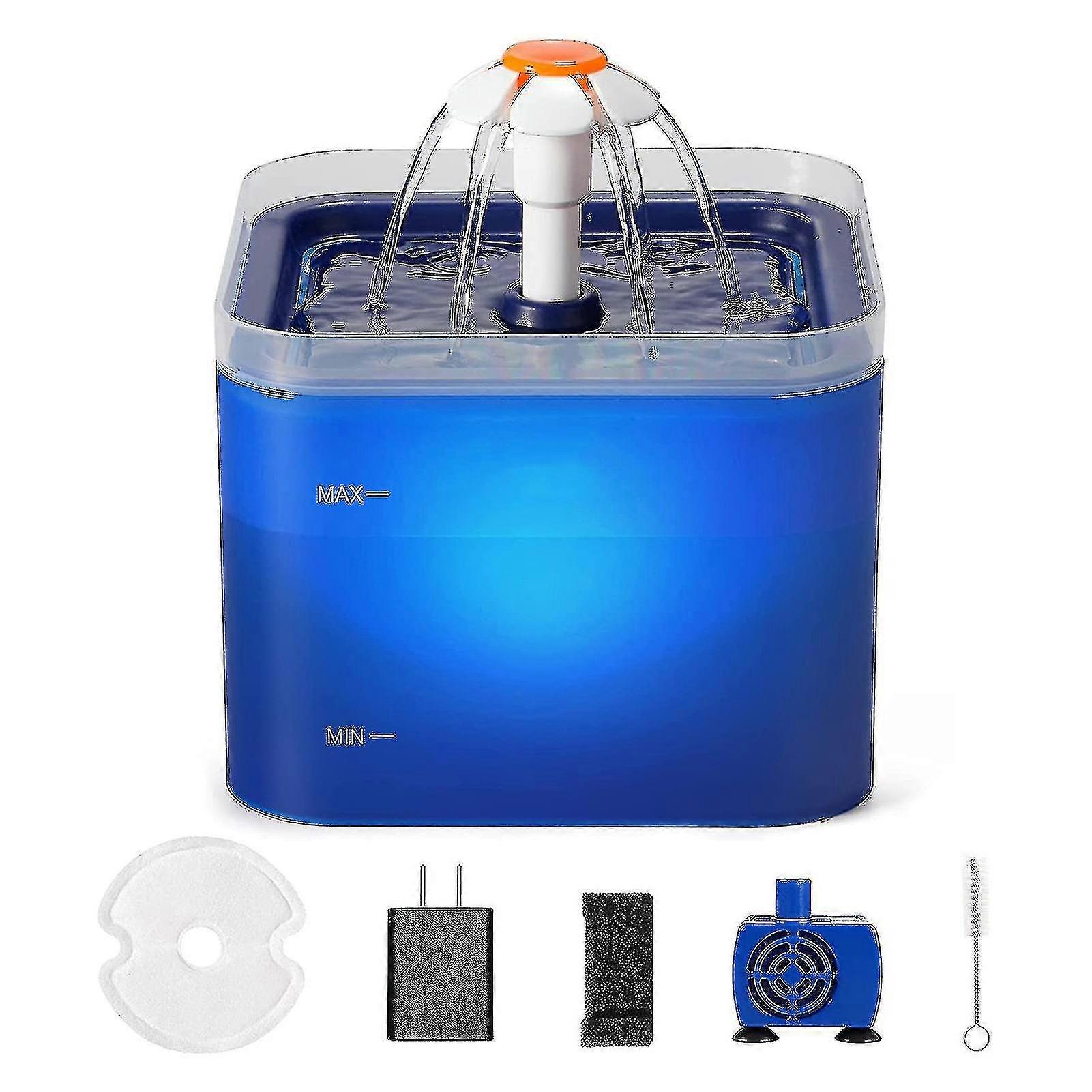 Cat Water Fountain With Led Light 67oz/2.0l Ultra Quiet Cat Drinking Fountain With Filter Automatic