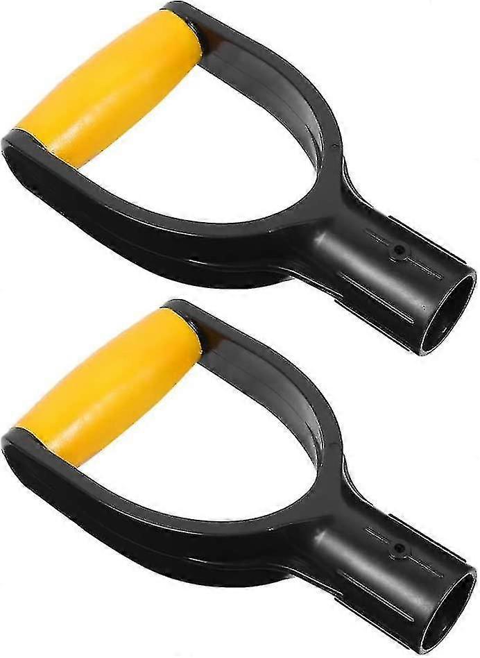 D Grip Handle Plastic Spade Grip Handle Replacement Garden Accessories For Digging Raking Toolsblack&yellow2pcs)