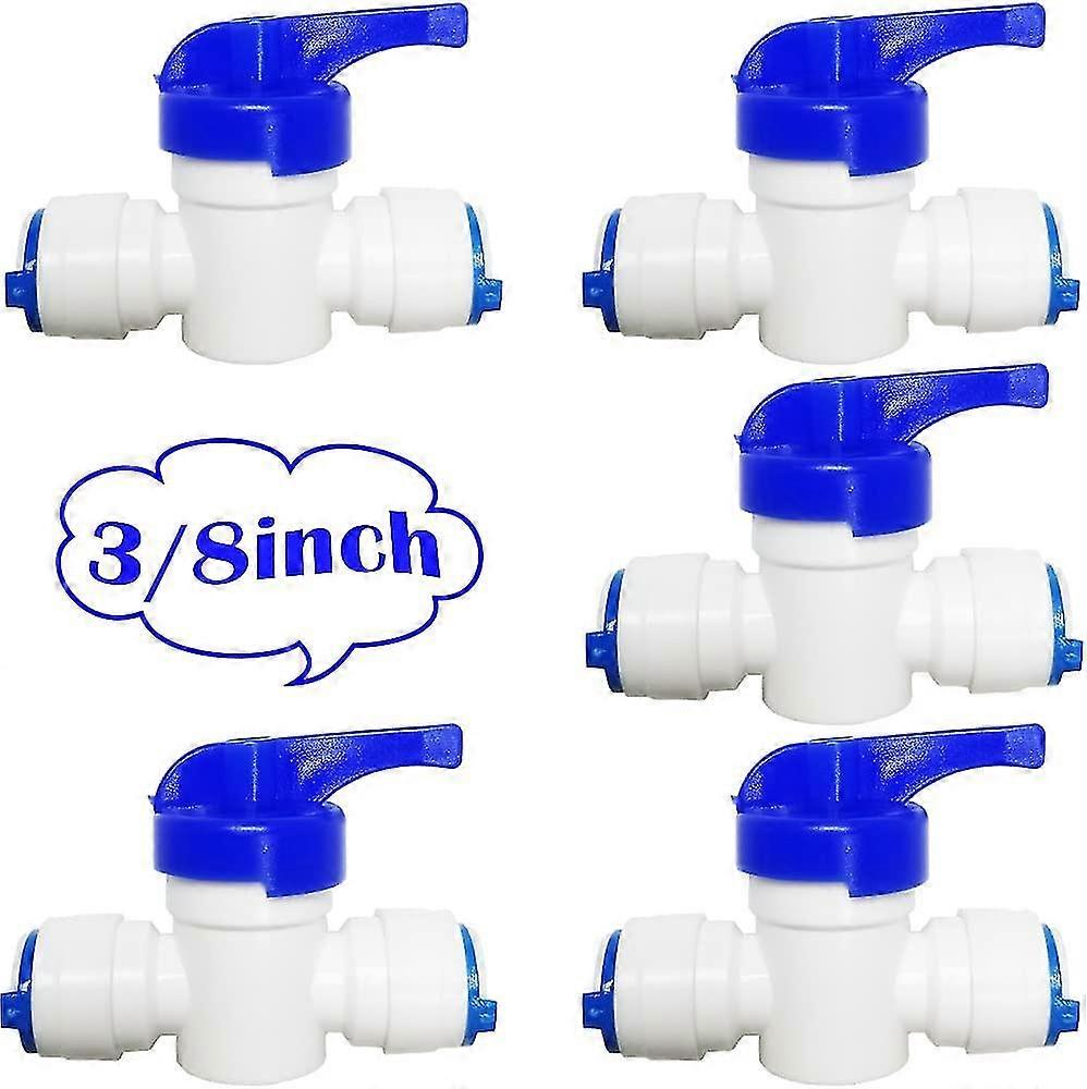 Ro Water Filter Fitting, 5 Pcs 3/8" Inline Tap/shut-off Valve/isolation Valve, For 3/8" Fridge Freezer/reverse Osmosis Water Filter System Water Pipe