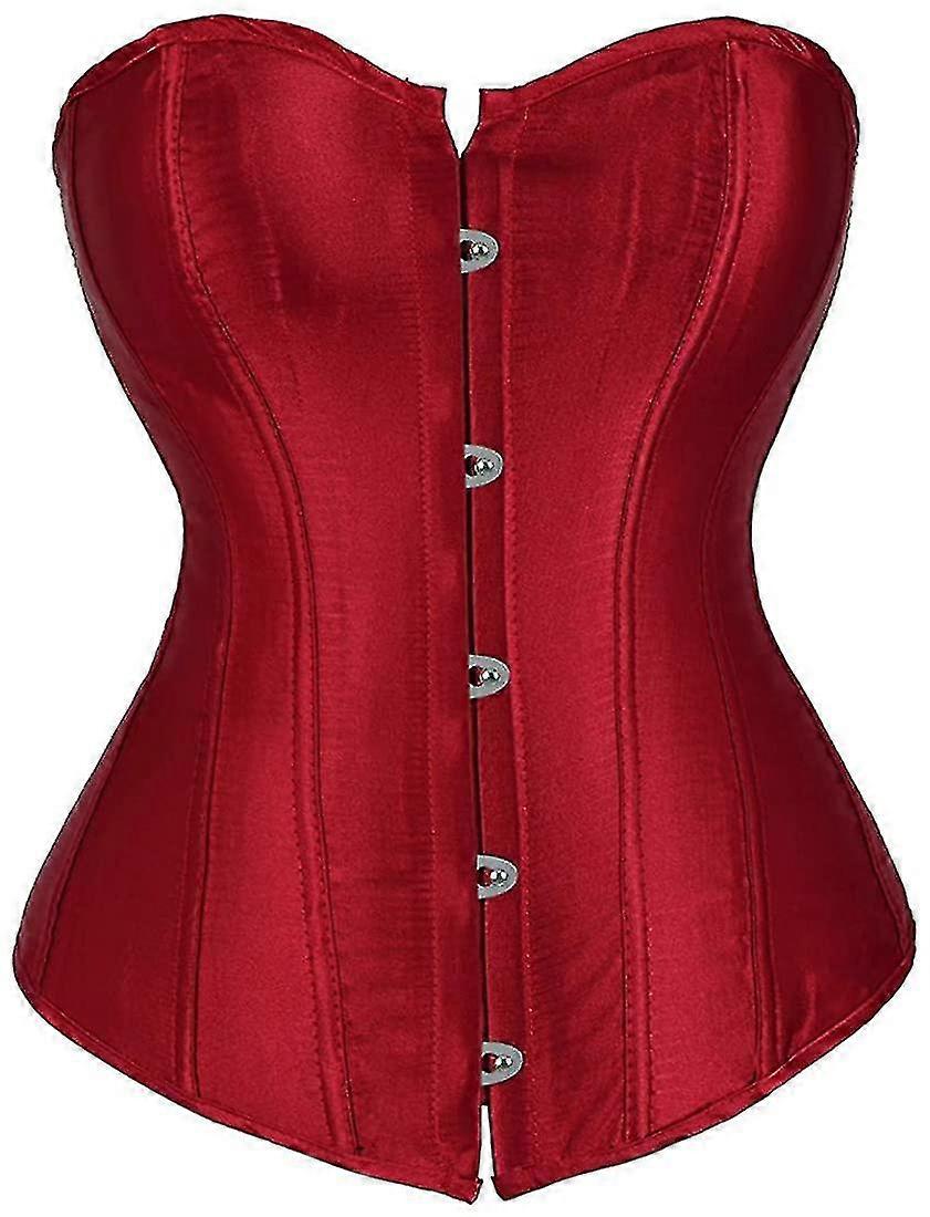 נשים של מחוך Bustier העליון סקסי הלבשה תחתונה קובע שחור סאטן מותניים סינצ'ר