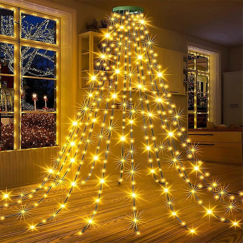 Lumini de pom de Crăciun cu buclă - 1,5 m șir de 200 de lumini LED pentru decorațiuni de Crăciun în grădină