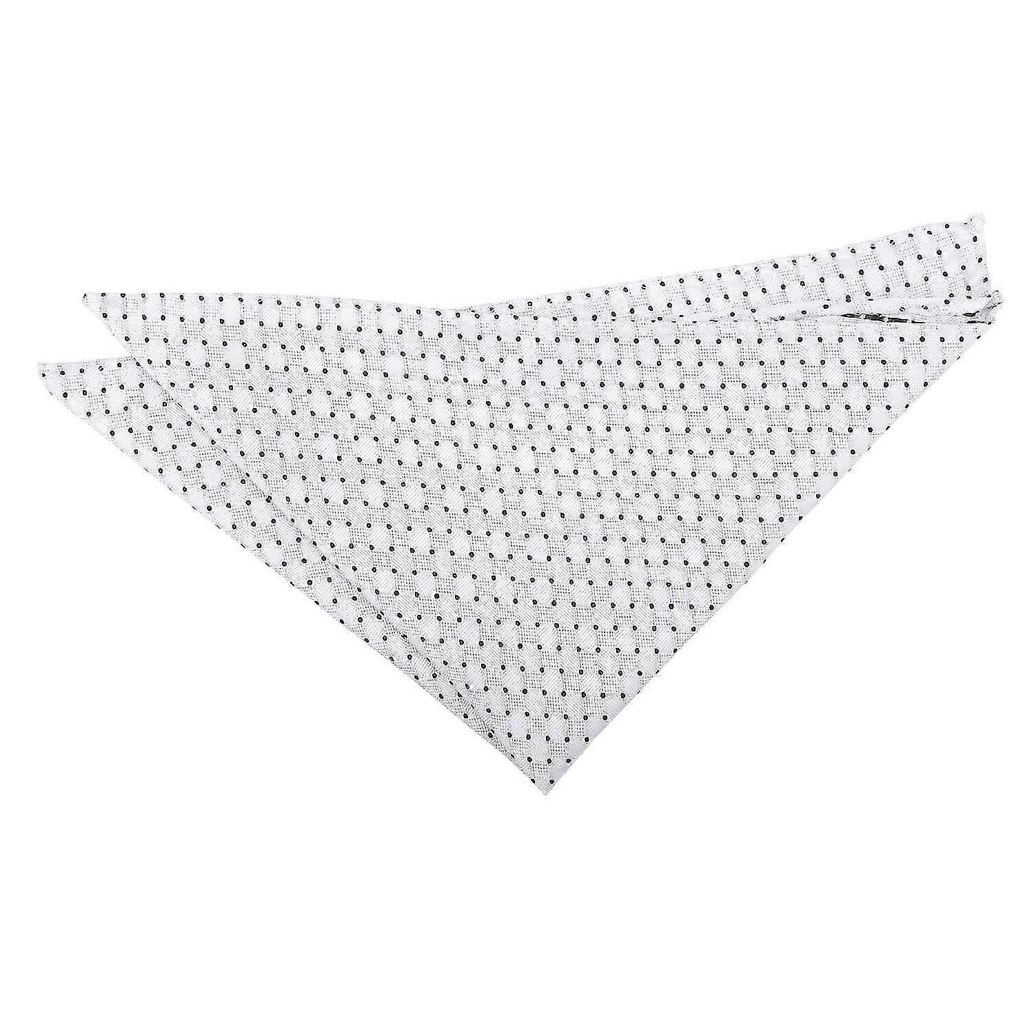 White and Black Geometric Pin Dot Pocket Square (Bean)