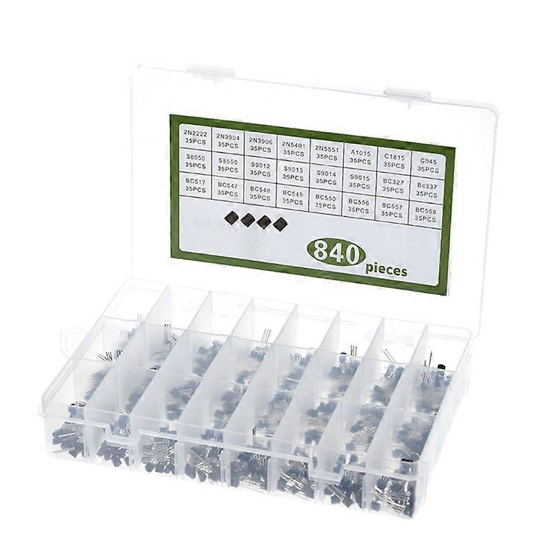 24 Values 840pcs Transistor kit, Transistor Assortment BC327 BC337 BC517 BC547