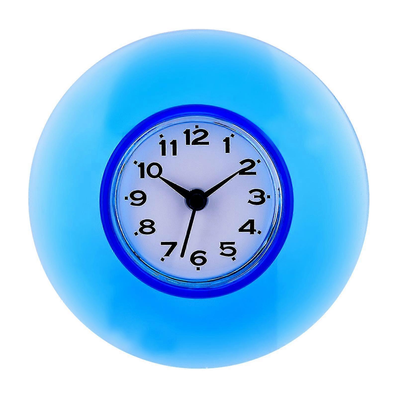 Bathroom Kitchen Mirror Suction Wall Clock Shower Waterproof Quartz Clocks Decoration