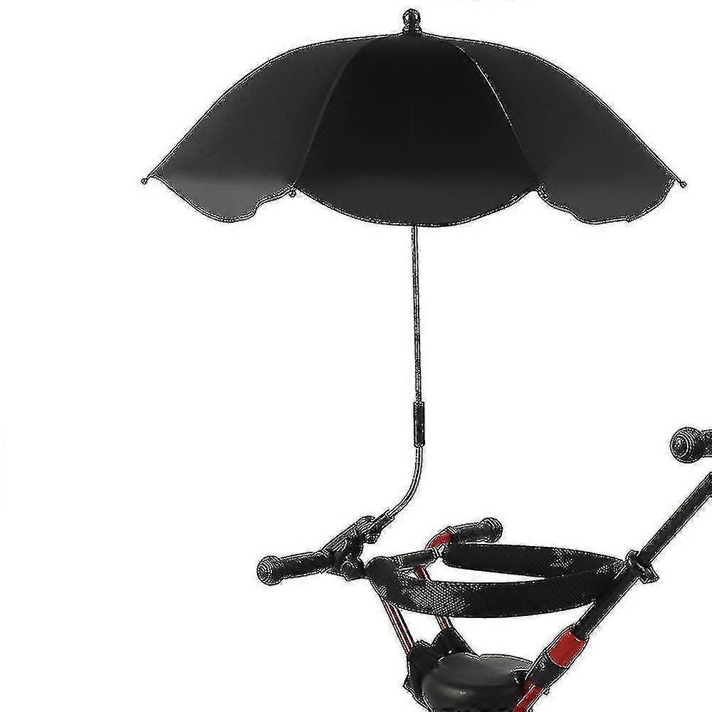 Universal 50+ Uv Sun Umbrella, Adjustable Stroller Umbrella,black-yvan