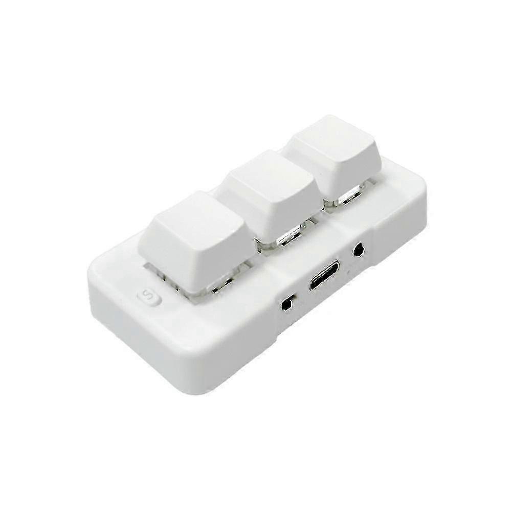 Mk321bt 3-key Mini Customized Mechanical Keyboard Blue Switch Usb+bt Dual-mode Connection For Game Multimedia,white
