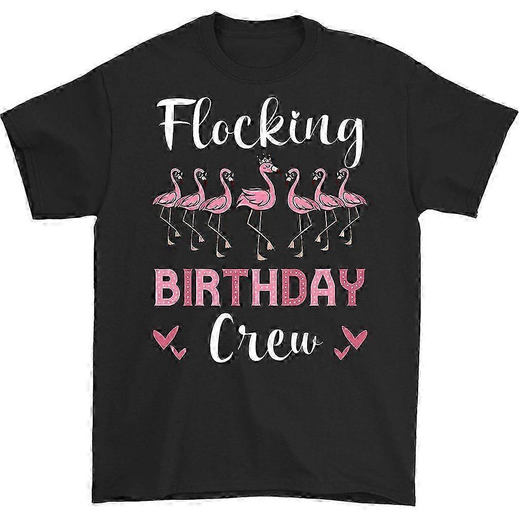 Flocking Birthday Crew Crew Neck T-Shirt
