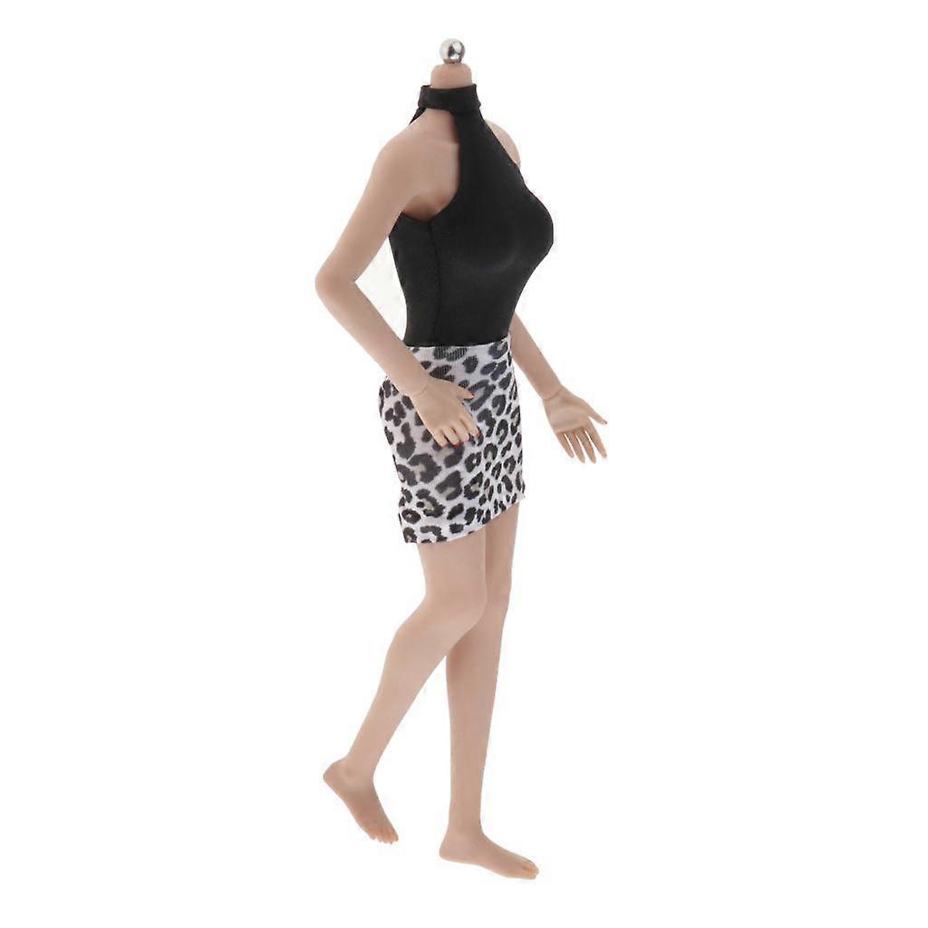 1/6 Scale Weste und Leopard Print Rock Kleidung Set für 12-Zoll-Puppen-Accs