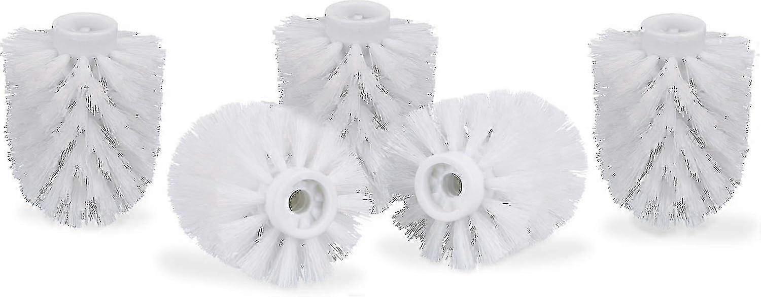 Toilet Brush Head Set Of 5, Bulk Toilet Brushes 9.5 Mm Wire, Replacement Brush Head Diameter 7 X 9 Cm, White