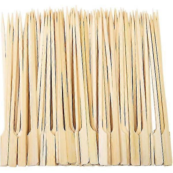 100 Pieces Wooden Paddle Skewers Barbecue Skewers Wooden Skewers Cocktail Sticks for Grilling, Kebabs, Cocktails, Buffet Party (15cm)