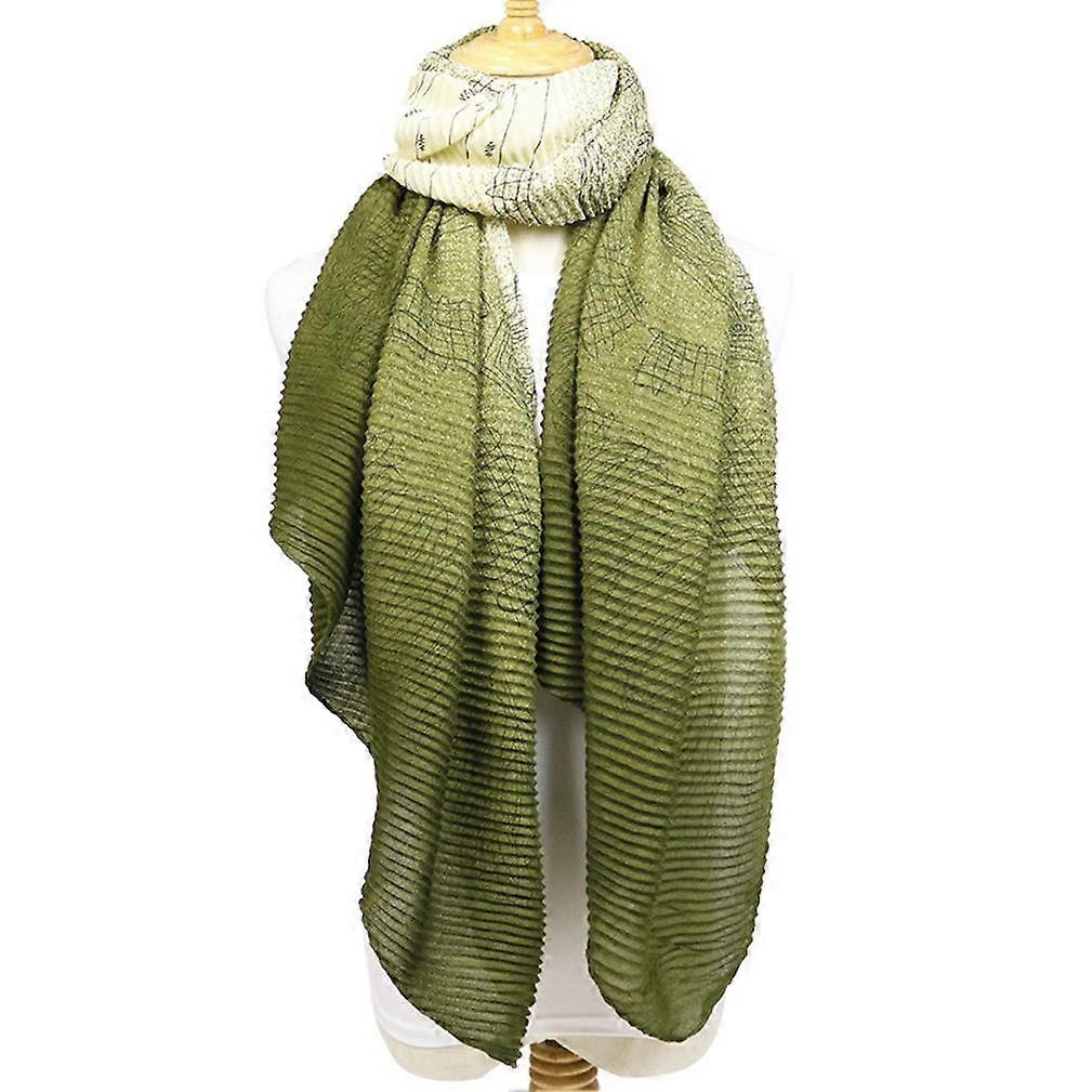 Pleated Scarf Warm Wraps Polyester Scarf Neckerchief for Lady