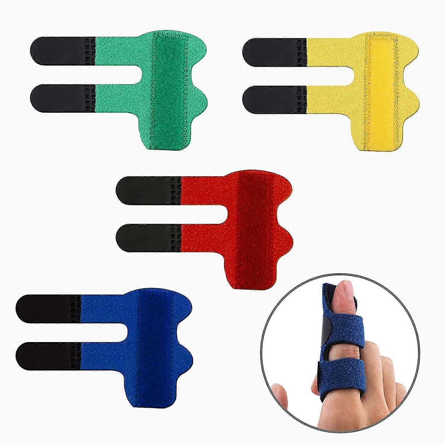 4 Pack Finger Splint Finger Straightener Finger Support Finger Stabilizer For Broken, Sprained